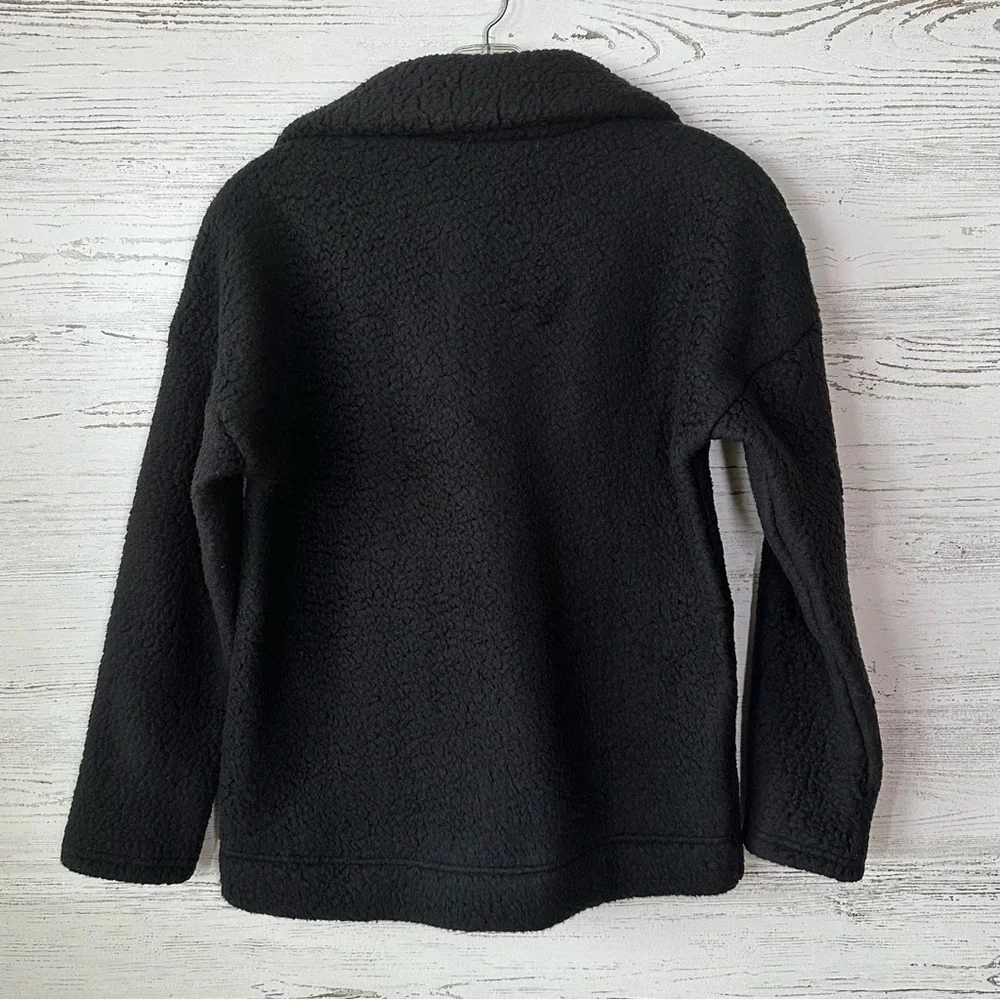 NWT J. CREW Polartec Women’s Fleece Half Zip Pullover Teddy Jacket Black XXS - Picture 7 of 9